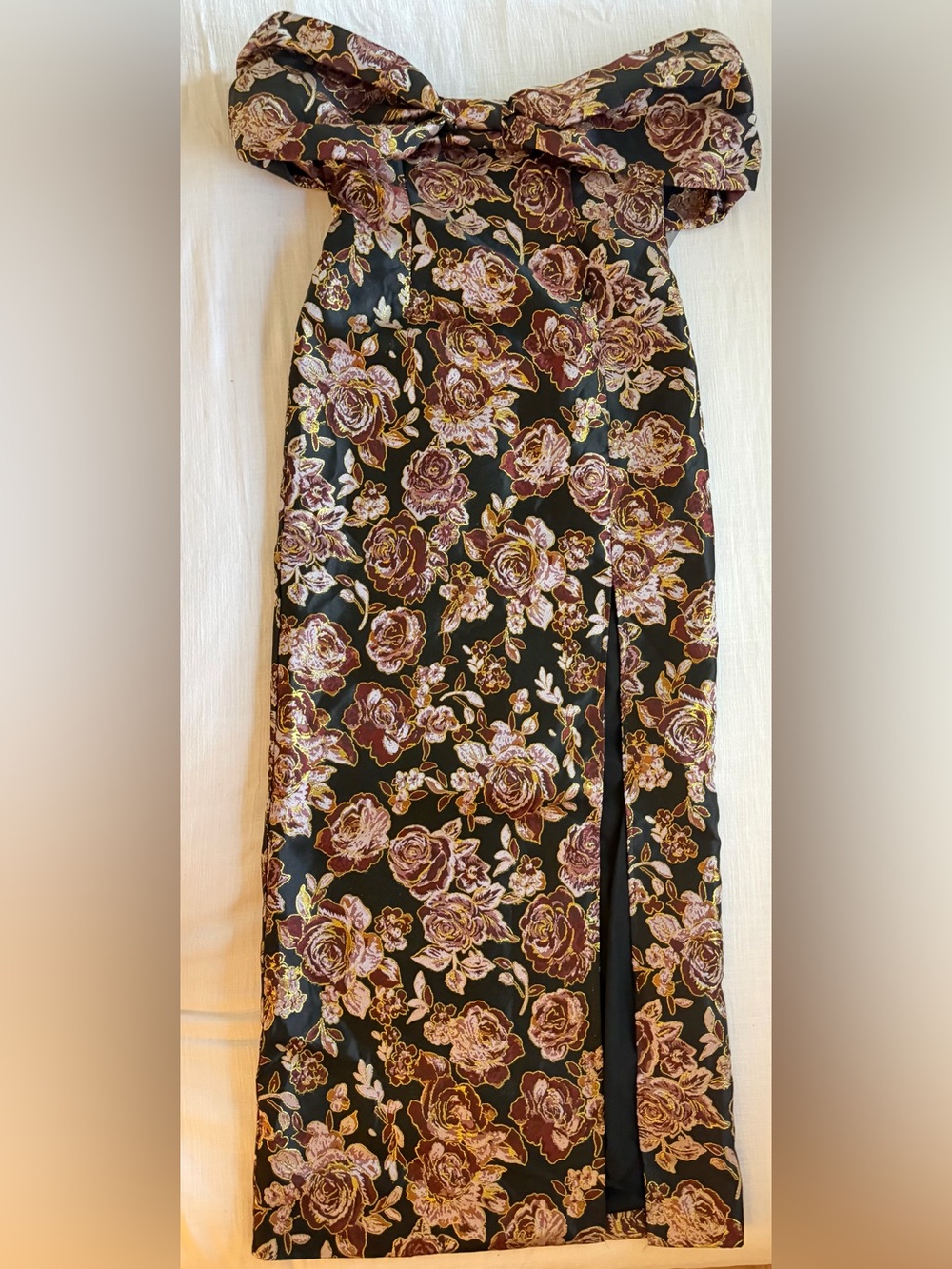 Petal & Pup Lilia Maxi Dress Black Floral Strapless Bow Size 8 NWT - Picture 8 of 10
